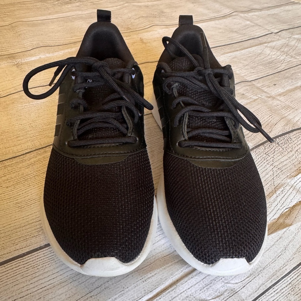 Adidas Cloudfoam Sneakers Women’s Sz 7 Black Running Shoes Lightweight Comfort - Picture 4 of 7